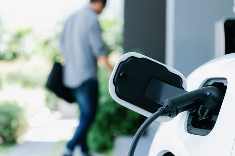 At home electric vehicle charging station